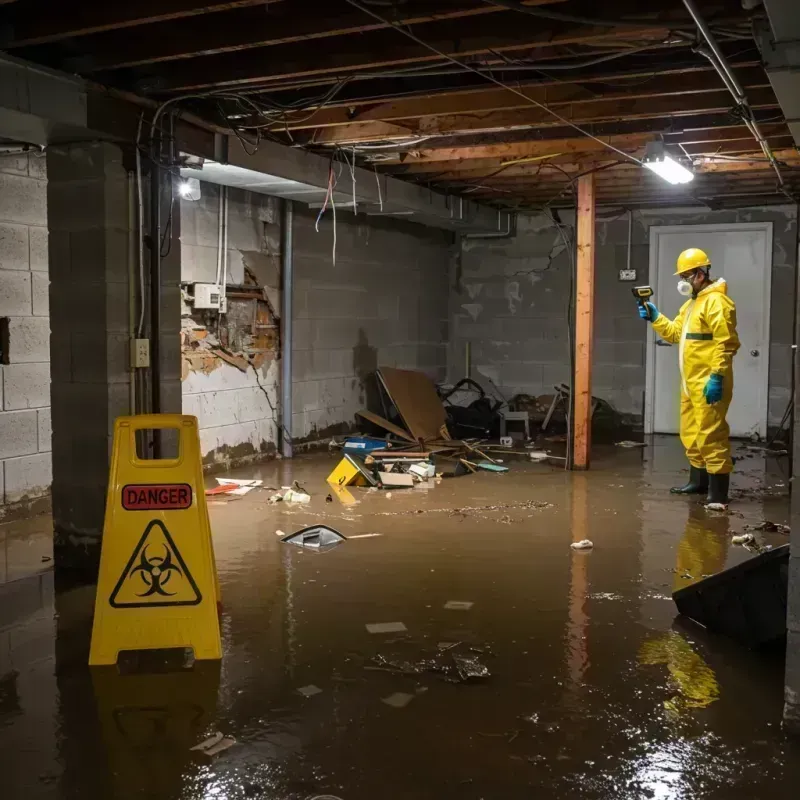 Flooded Basement Electrical Hazard in Norris City, IL Property